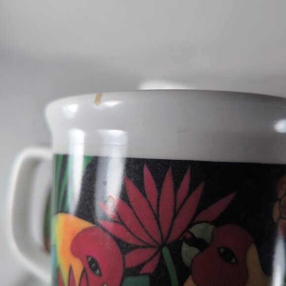 MALA Melamine Jungle Parrots & Flowers Set Cups Saucers Bowls Plates 10 Lot - Picture 12 of 15